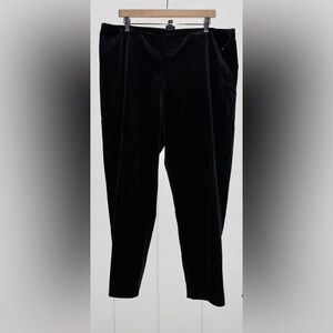 Eileen Fisher Black Velvet  Ankle Pant Women XL Pull On Closet Basic Office Work